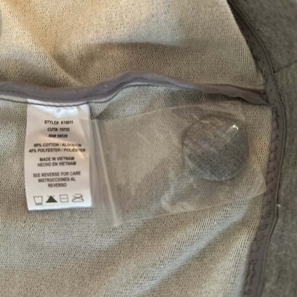 Kut from the Kloth Ruffled Gray Button-Up Mid-Length Jacket W Sz XL - Picture 6 of 10